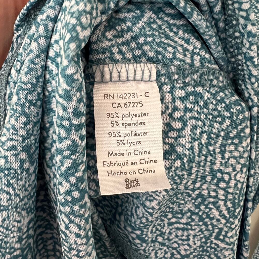 RipSkirt Hawaii Teal Abstract Runaround UPF 50 Hooded Cover-Up Tunic M - Picture 8 of 10